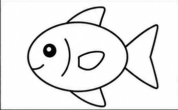 Step 5: draw the gill and side fin when drawing a fish