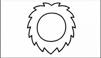 Step 2: add the lion's zigzag mane when drawing a lion