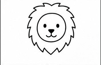 Step 3: draw the lion's friendly face when drawing a lion