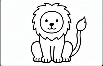 Step 6: finish the paws and tail tuft when drawing a lion