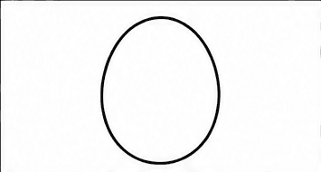Step 1: draw the owl's egg-shaped body when drawing a owl