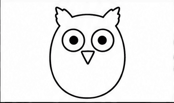 Step 3: draw the eyes and beak when drawing a owl