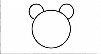 Step 2: add two round ears when drawing a panda
