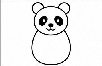 Step 4: add the panda's oval body when drawing a panda