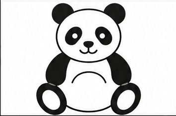 Step 6: finish the panda's black patches when drawing a panda