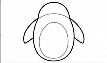 Step 4: draw two small wings when drawing a penguin
