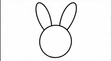 Step 2: add two long rabbit ears when drawing a rabbit