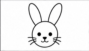 Step 3: draw the rabbit's face when drawing a rabbit