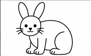 Step 5: draw the legs and paws when drawing a rabbit