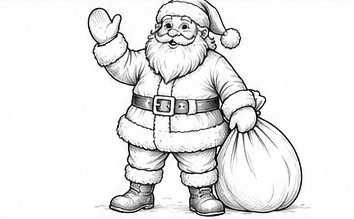 Step 5: texture the beard, fur and clothing when drawing a santa claus