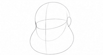 Step 1: map the head and face guides when drawing a santa's face