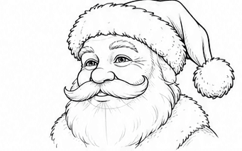 Step 4: add the floppy hat and fur trim when drawing a santa's face