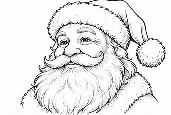 Step 5: build the flowing beard and fur when drawing a santa's face
