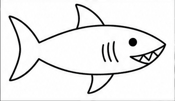 Step 5: draw three gill slits when drawing a shark