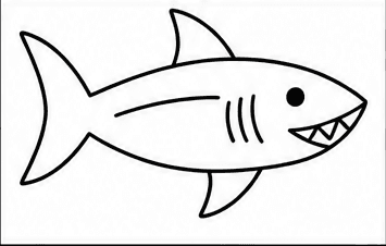 Step 6: finish with a side detail when drawing a shark